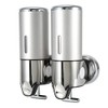 Oumefar Dispensador de Jabón líquido baño Pared Doble 500ml, Plástico
