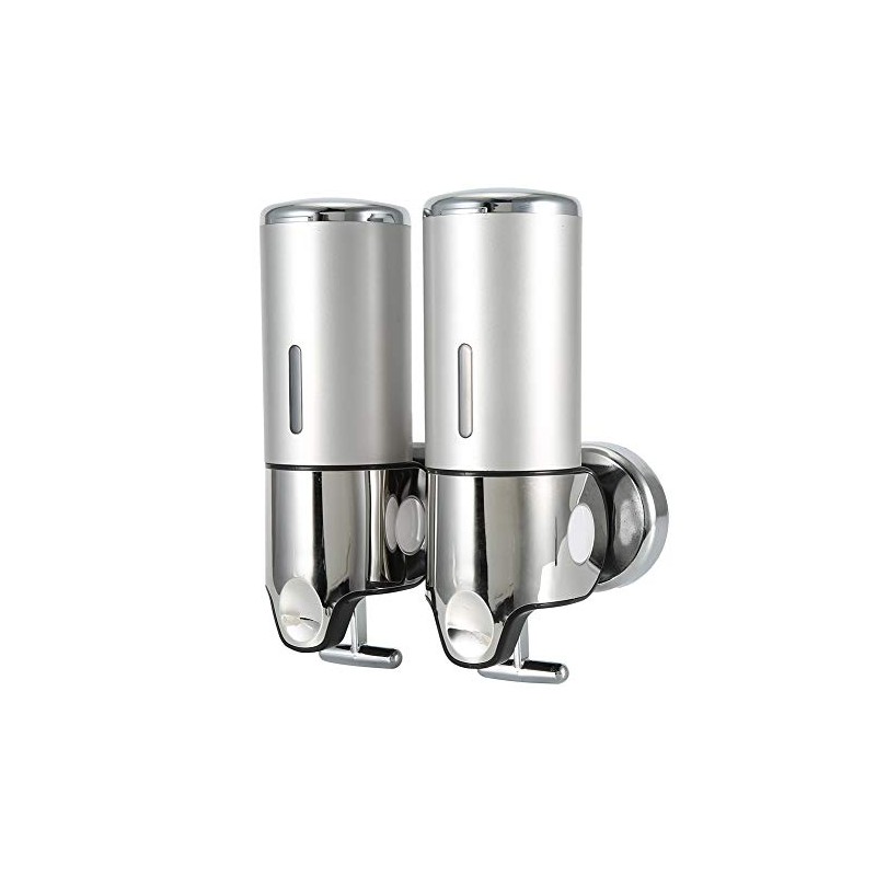 Oumefar Dispensador de Jabón líquido baño Pared Doble 500ml, Plástico