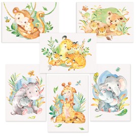 CreativeRobin Cute Africa Baby Animals Poster Set I Nursery Decoration