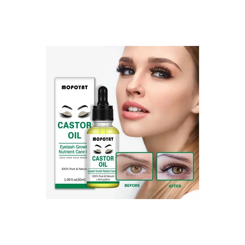 Aceite De Ricino Crecimiento Cejas Y Pestañas + Aplicador