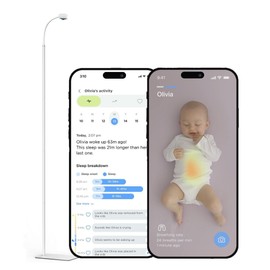 Luna 2.4GHz WiFi Baby Camera Monitor & Floor Stand, Sensor-Free Infant Breathing Monitor, Smart AI Monitoring, Sleep Tracker, Crying Detection, Night Vision, 2-Way Audio, Newborn Essentials