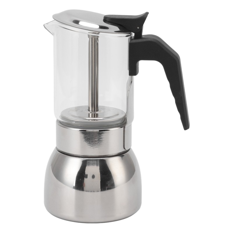 Glass Moka Pot Stainless Steel Heat Resistant Portable Classic Italian