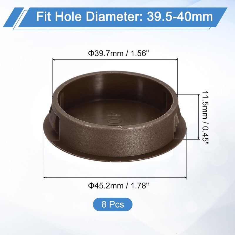 sourcing map 8Pcs 40mm(1-9/16") Nylon Hole Plugs, Flush Type Panel