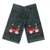 Christmas Gnomes Towel Set: Grey Hand Towels with Red White