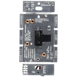 Lutron Toggler Combination Fan and Light Control, 1.5 Amp, Single-Pole/3-Speed, AY2-LFSQ-BL, Black