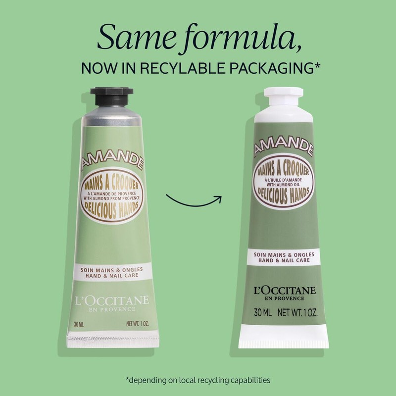 L'Occitane Almond Hand Cream, 1.0 fl oz (30 ml), Dry,