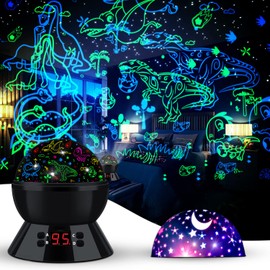 Dinosaur Night Light Projector for Kids Toys for Boys Room, 360 Degree Rotation with 17 Colors Dino Projection Light for Toddler Nightlight Lamp Christmas Gifts Dinosaur Toys for Kids 3-5
