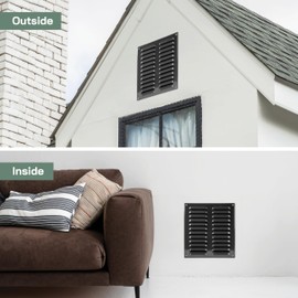 Vent Systems 10" x 11" Inch (Overall Dimensions) - Black - Air Vent Cover - Metal Air Return Grill with Built-in Protection Mesh - HVAC Vent Duct Cover for Home Improvement