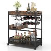 Giantex Rolling Bar Cart, 3-Tier Industrial Buffet Serving Cart with