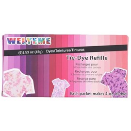 Tie-Dye Kit Refill 9 Packets Tie Dye (Pink,Magenta,Purple)