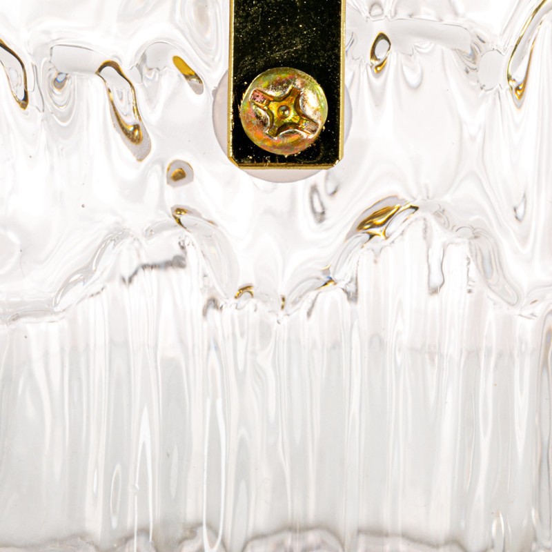 Creative Co-Op 24-Ounce Textured Glass Ice Bucket with Gold Finish