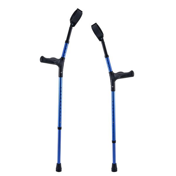 Happybuy Forearm Crutches for Adults,11-Level Height Adjustable Walking Crutches with