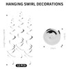 Hanging Swirl Decorations, 12 Rolls Silver Swirls Ceiling Party Decorations