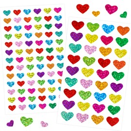 Glitter Heart Stickers Decorative Foil Heart Love Sticker for Valentines Day Kids Art Craft Supplies Party Favors 1140Pcs