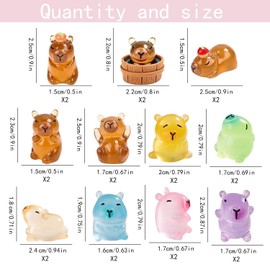 Mini Resin Capybara 22-Piece Set With Glow-In-The-Dark Feature; Perfect For Capybara Birthday Decorations, Resin Animals Collectors, And Mini Animals Enthusiasts