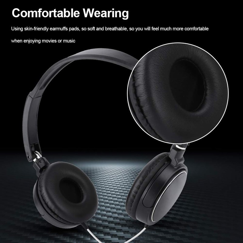 Over-Ear Headphones, Foldable Compact Wired Headset, Easy to Adjust/Sports/Lightweight Stereo