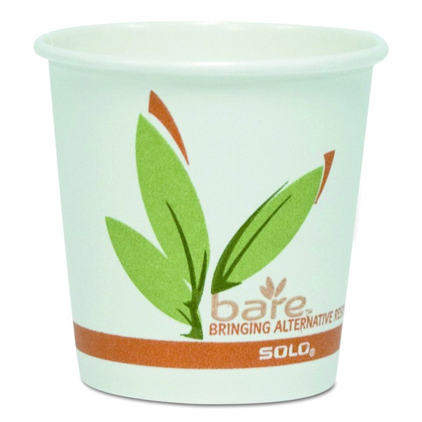 Dart 412RCN Bare by Solo Eco-Forward Recycled Content PCF Paper Hot Cups, 12 oz(Case of 1000)