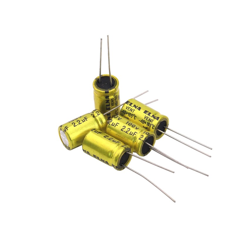 Cermant 10Pcs 2.2uF 100V Non-Polarized Electrolytic Capacitor 10x17mm(0.39x0.67in) NP for