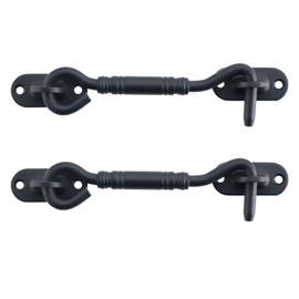 MOOCHE Pack of 2 Storm Hooks, 14.3 cm, Solid Stainless Steel Garden Gate Latch, Cabin Hook, Gate Hook Lock with Screws, Hooks and Eye Lock Latch for Windows, Barns, Cabin, Sliding Doors, Shed