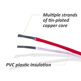 PWEOW Bell Wire 24/2 Awg, 50Ft, Universal Garage Door Wire for Intercom, Doorbell, Thermostat Controllers, Smart Switches, Anti-Theft, Smoke Alarms Wire, etc