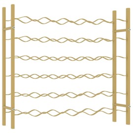 vidaXL 36-Bottle Wine Rack - Gold Metal, Freestanding Wine Holder for Modern Kitchens, Bars, and Pantries - Easy Assembly Required