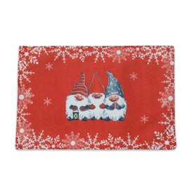HUIKJI Set of 4 Christmas Gnome Place-mats,Christmas Table Mats for Dining Table Christmas Table Decorations Non-Slip Washable Place Mats for Family Dinners Party Supplies, Red, M