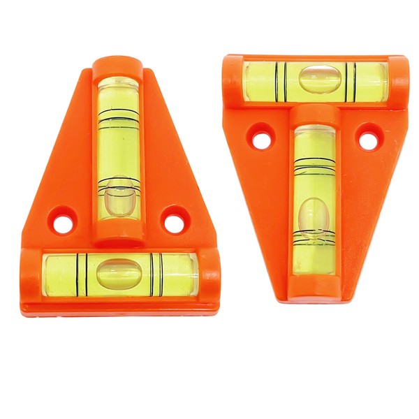 generic 4pcs T Level,Cross Check Bubble Level,for Tripods, Machines, Furniture(Orange)