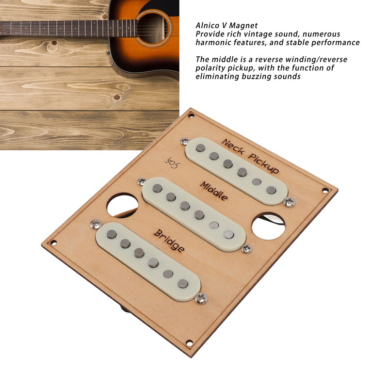 Single Coil Pickup Set Neck Middle Bridge Alnico 5 SSS