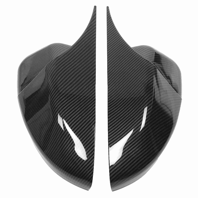 Pair Carbon Fiber Style Mirror Cover Caps Add On Fit
