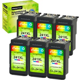 greencycle Remanufactured CL-241XL 241 XL Ink Cartridge Compatible for Canon PIXMA MG3620 MG3520 MG2220 MX392 MX432 MX452 MX472 MX512 MG3522 MX522 MX532 (Tri-Color, 6 Pack)