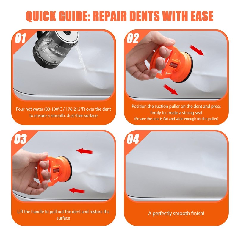 UroClysmic Dent Puller, 2PCS Car Dent Puller Kit, Dent Remover
