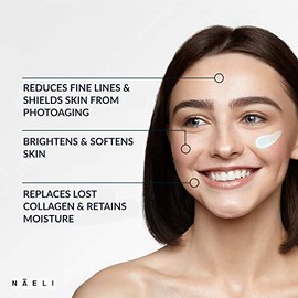 NAELI Hidratante facial con SPF 30, crema antienvejecimiento de colgeno y pptidos, reduce las arrugas, hidratacin ligera de la piel con cido...       