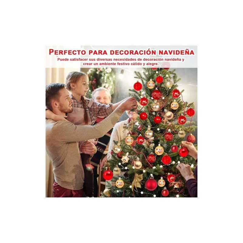 Kit de 44 Esferas Navideñas, Adornos de esferas de Navidads,