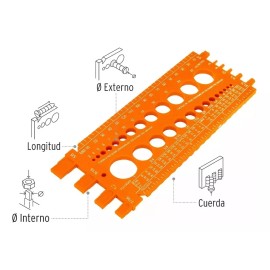 Truper Regleta Calibradora Tuercas Y Tornillos, 22 Cm Truper 10811