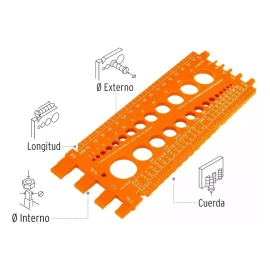 Truper Regleta Calibradora Tuercas Y Tornillos, 22 Cm Truper 10811