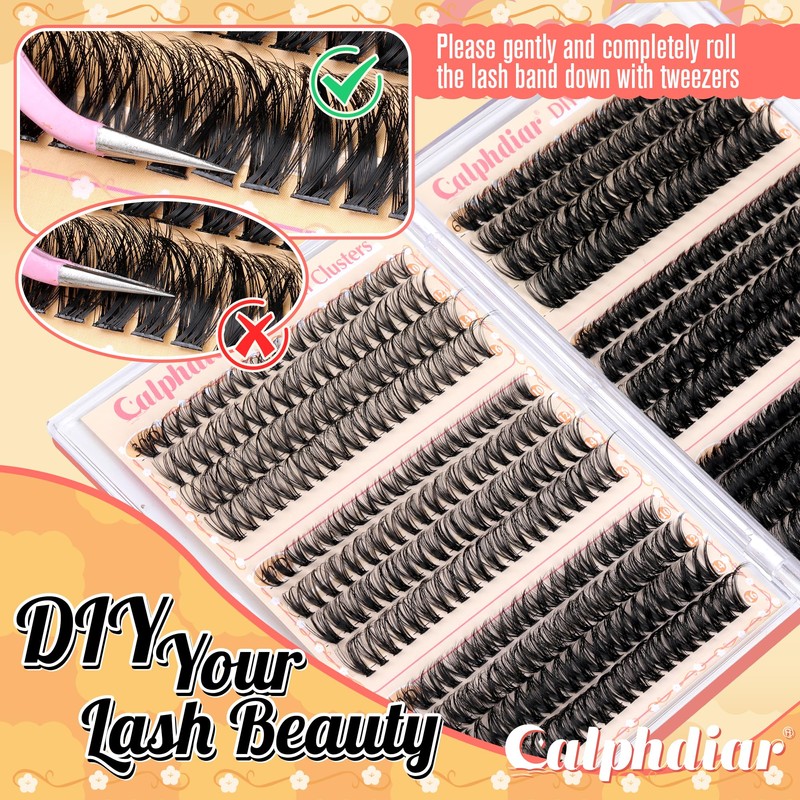 Cluster Lashes Kit Wispy Eyelashes Individual Clusters 480pcs D Curl