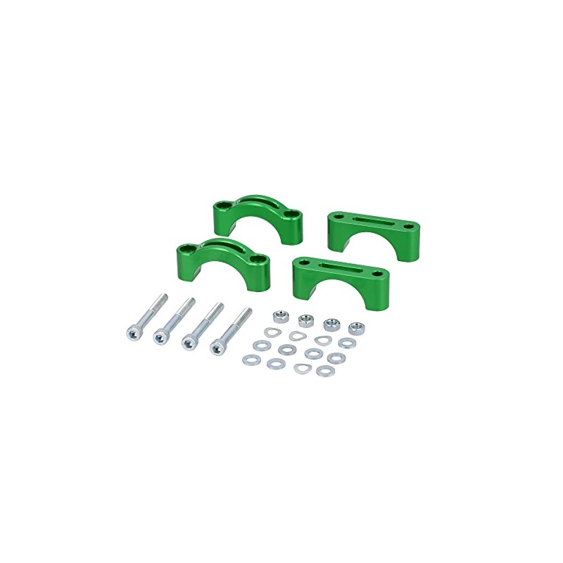 Set: CNC clamps for fenders, green anodized, for drum brake