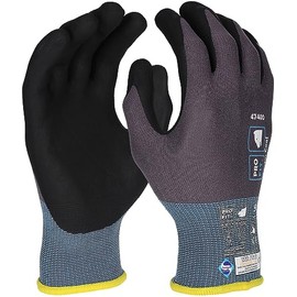 PRO FIT Maxim Cool Nitrile Gloves, Grey/Black, Men's Work Gloves, Size 7, 12 Pairs