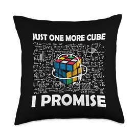 Just One More Cube I Promise Funny Speed Cubing Math Lover Throw Pillow