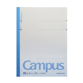 Kokuyo No-3CBN-B Campus Notebook, B5, B Ruled, 30 Sheets, Blue