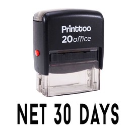 Printtoo NET 30 Days Self Inking Rubber Stamp Office Stationary Custom Stamp-Black