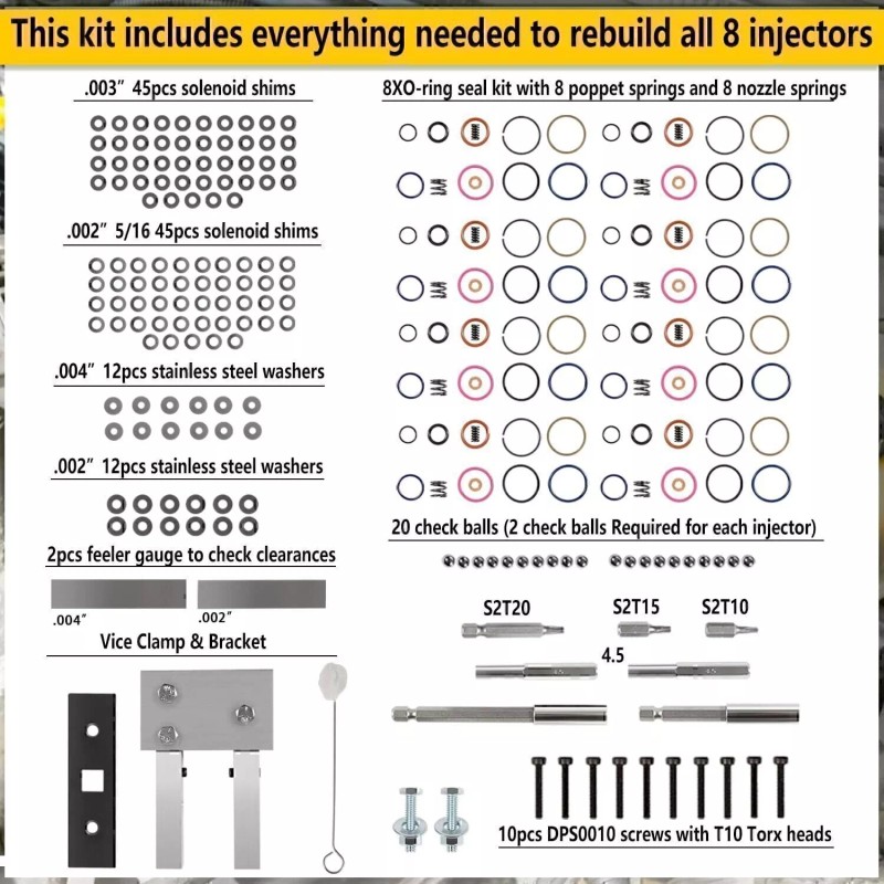Gearzaar For 7.3L PowerStroke Injector Rebuild Kit w/vice clamp &