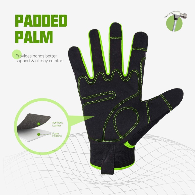 HANDLANDY Utility Work Gloves Mens & Women, Safety Mechanic Working