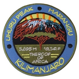 Mount Kilimanjaro Uhuru Peak Tanzania Marangu Route Patch (3.5 inch) Embroidered Badge Iron on Sew on Souvenir Emblem DIY Gift Patches