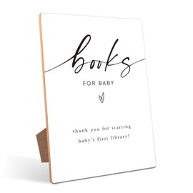 Books for Baby Sign Baby Shower Decorations, Baby Shower Signs, Gender Reveal Decorations, 8×11 Wooden Play Sign with Stand