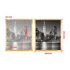 Annecy 10x12 Picture Frame Gold（1 Pack）, 10 x 12 Picture Frame for Wall Decoration, Classic Gold Minimalist Style Suitable for Decorating Houses, Offices, Hotels