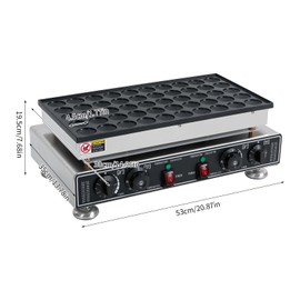 Mini Dutch Pancakes Maker Machine, 1800W 50Pcs Commercial Muffin Macking Machine, Nonstick Electric Pancakes Maker w/Temperature & Time Control for Bakery Home Kitchen Restaurant Snack Bar