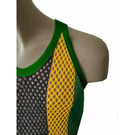 Fishnet Rasta String Vest for Men and Women. Rasta Clothing. Rasta Tank Top in Cotton.Great Gym Workout Tank Tops