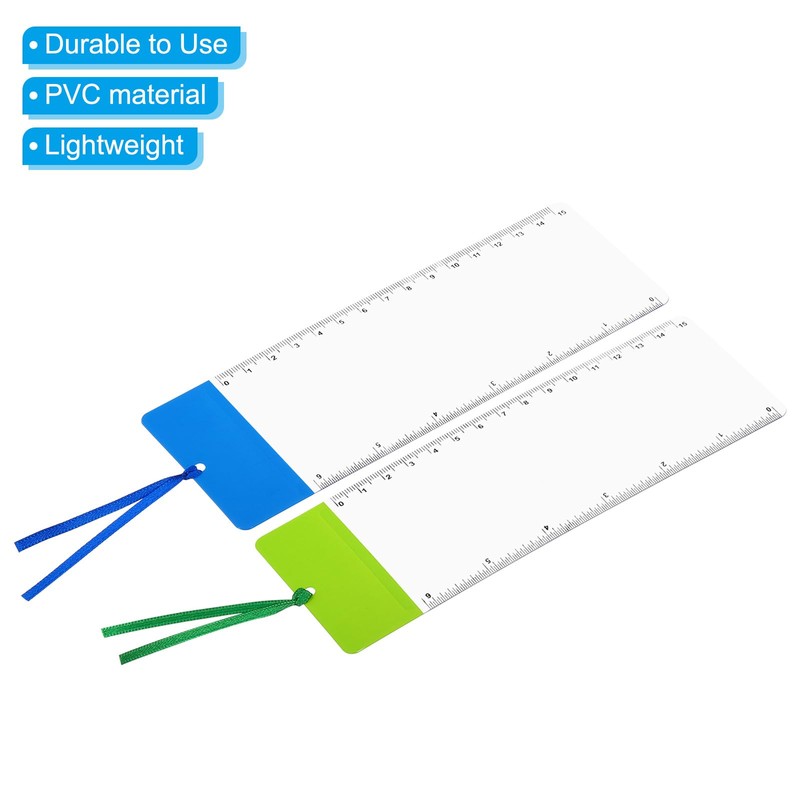 PATIKIL Bookmark Magnifier with Ruler, 2 Pack 3X Magnifying Sheet