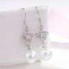 Ecripe Sterling Silver Pearl Dangle Earrings for Women, Four Leaf